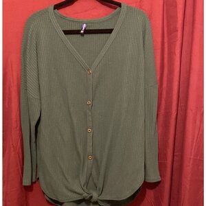 Green Button-Up Shirt